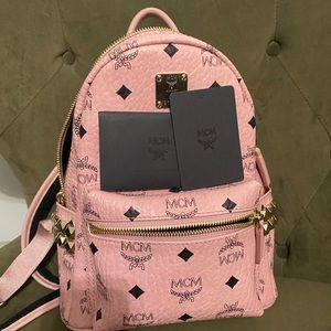 Pink mcm mini back pack